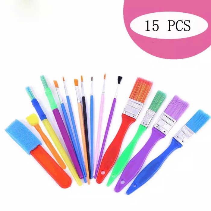 

Kuas Lukis Set 15 pcs Paint Brush