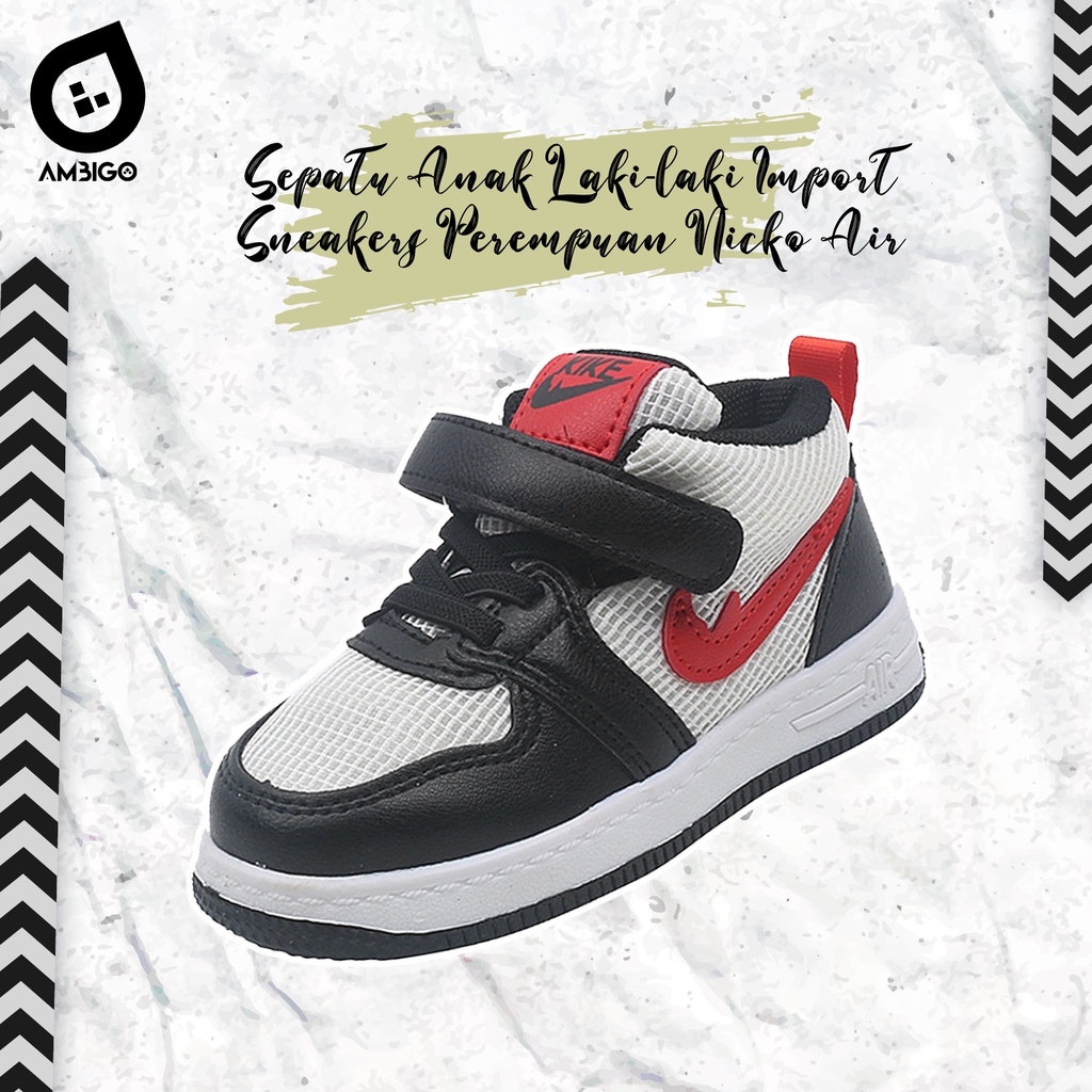 Sepatu Anak Laki Laki - Sepatu Anak Perempuan NICKO AIR MOTIF 032 Sepatu Sport Anak Casual Import