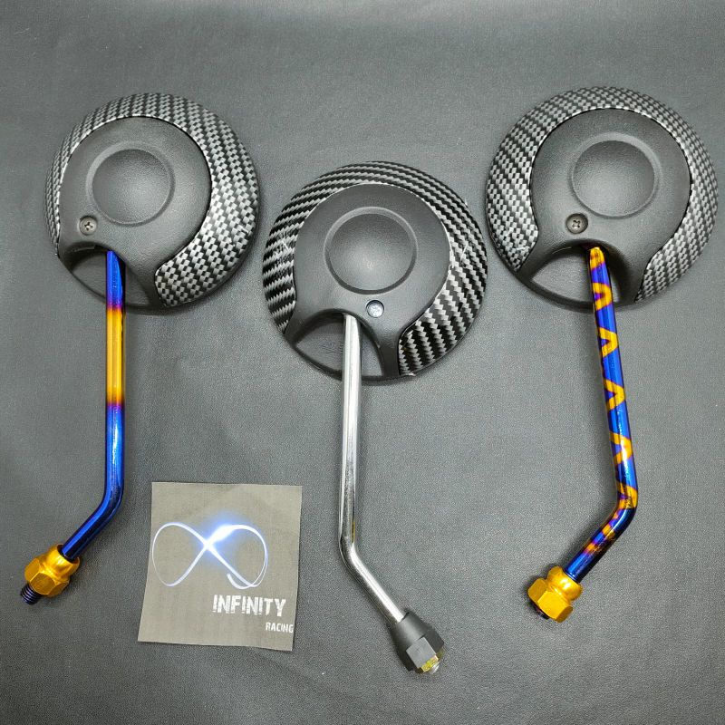 Spion Scoopy Karbon New Spion Scoopy Carbon Baru Tangkai Twotone-Chrome-Blue X