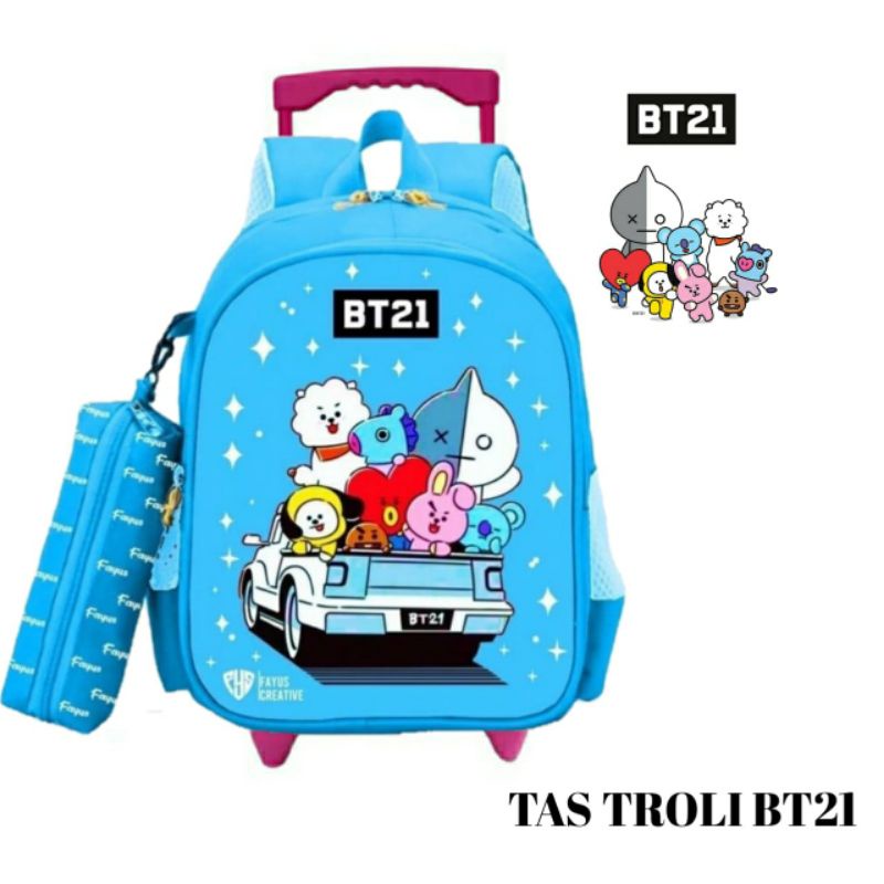 PREMIUM Tas anak sekolahTas KARAKTER Koper Ransel Anak Sekolah SD Trolley Dorong Troli / Tas troli anak laki laki / tas troli anak perempuan / tas troli