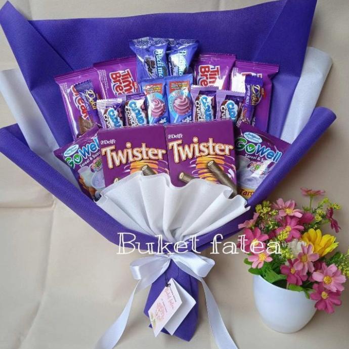 Best Product Buket A2 Buket Jajan Ungu Buket Wisuda Bucket Snack - Paling Dicari