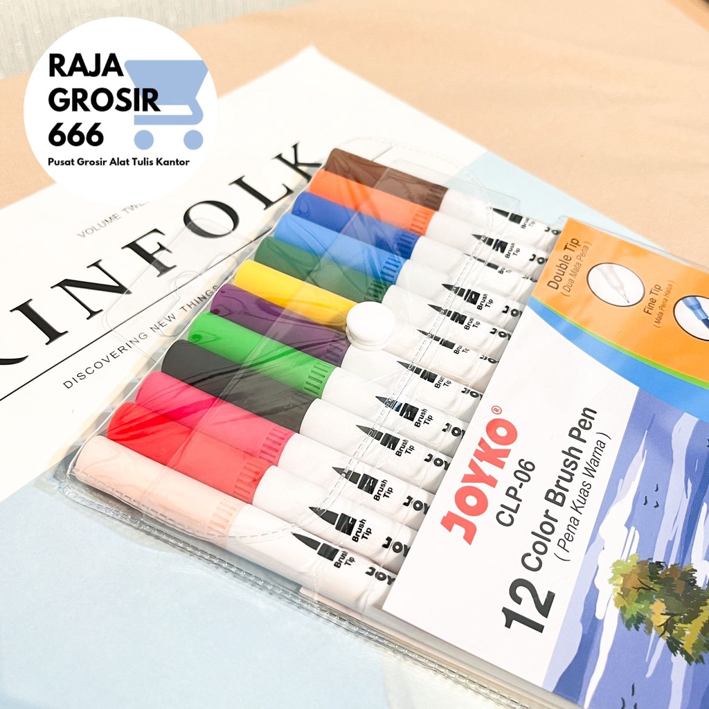 

Joyko Color Brush pen isi 12 CLP-06 pena spidol jurnaling journaling jurnaling warna warni mewarnai sepidol