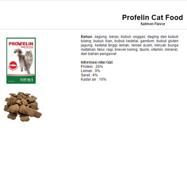 PROFELIN 1kg / makanan kucing / hewan / dray food / cat food / pet / pakan