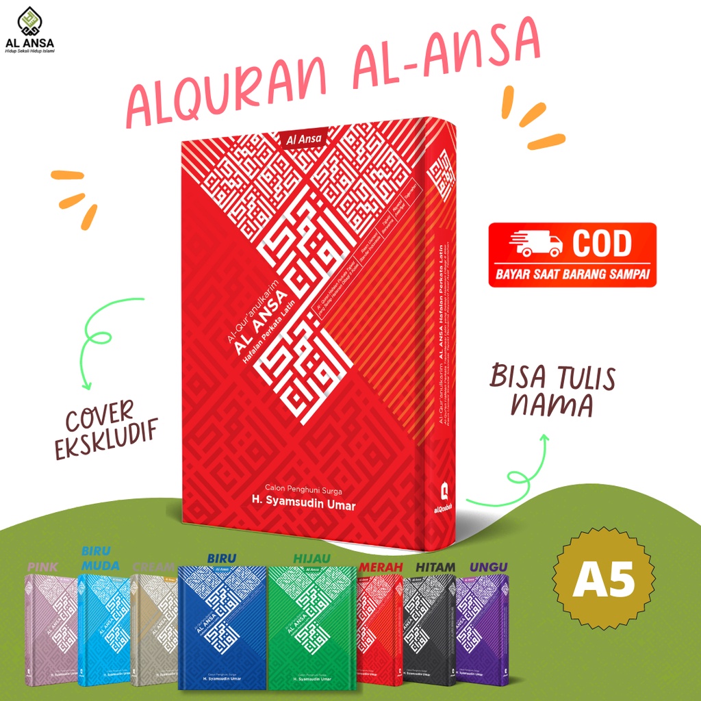 Al Quran Custom Nama (Bisa Tulis Nama di Cover) Al Quran Hafalan Per Kata Al Ansa