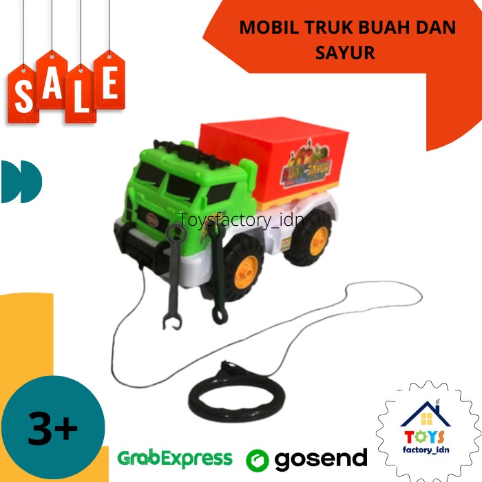 Mainan Mobil Truk Container Dorong Truk Buah Sayur