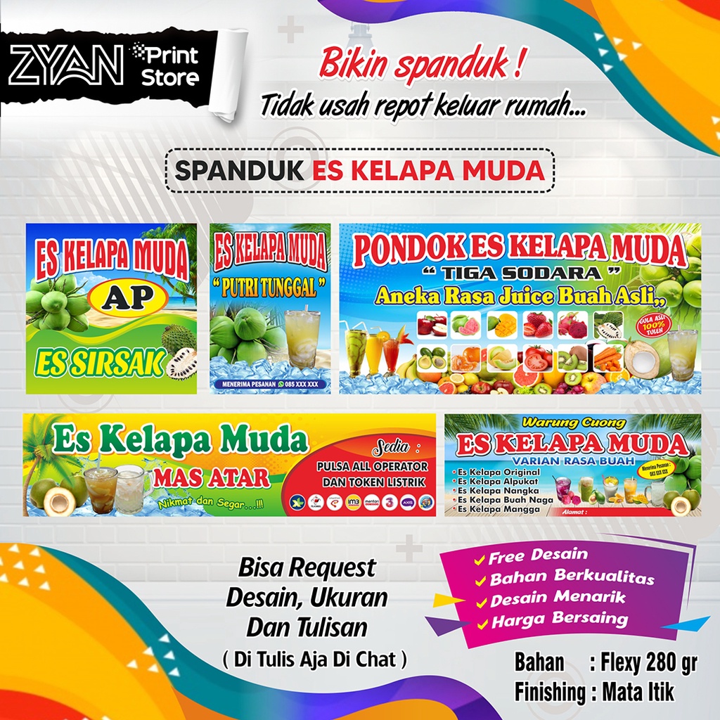 SPANDUK BANNER ES KELAPA MUDA
