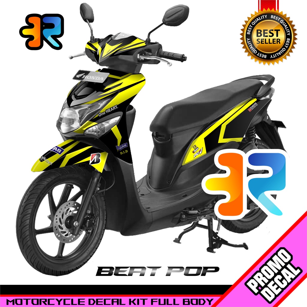 Decal Motor Beat Pop Desain Racing Sticker Decal Full Body