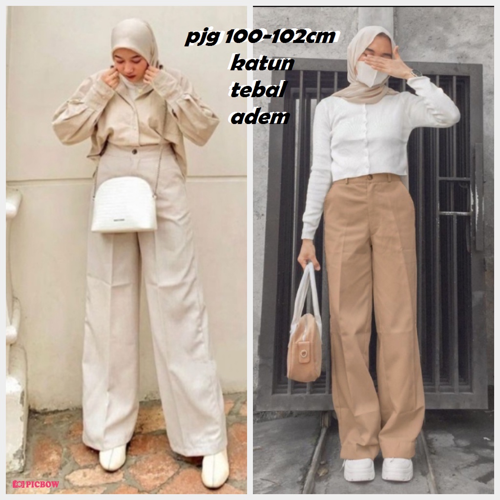 celana kulot wanita highwaist / terbaru /celana panjang wanita 94-102 cm