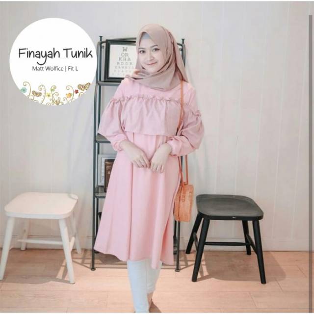 Baju dress , dress finayah tunik ,baju wanita, baju syar'i