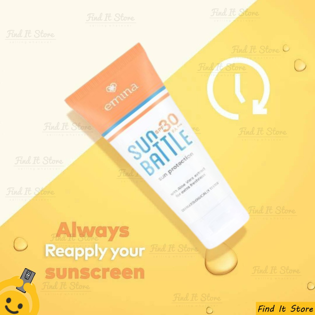 Emina Sun Protection SPF 30 PA+++ | Sun Battle SPF 30 PA+++ | SPF 45 PA+++ Skin Buddy Sunscreen Sunblock Wajah