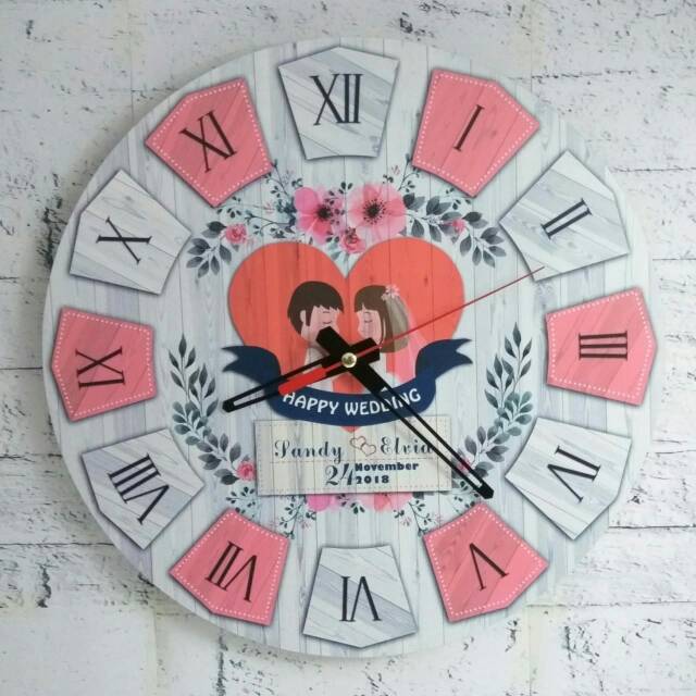 Jam Dinding Vintage Motif ORANGE