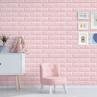 LYSASHOP- WALLPAPER DINDING 70x38.5cm KAMAR TIDUR RUANG TAMU 3D FOAM BATU BATA WALPAPER HIASAN DINDING POLOS  STIKER STICKER WALLBORDER WALL BORDER PEMBATAS-8