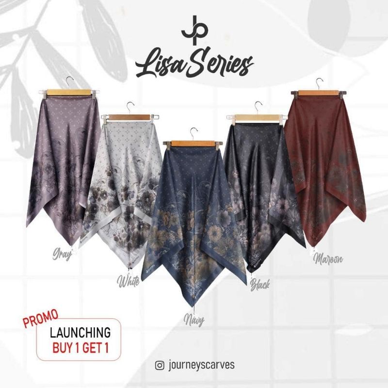 JOURNEY PREMIUM LENA, LEA, LISA SERIES KERUDUNG SEGI EMPAT VOAL HIJAB PREMIUM (BELI 1 GRATIS 1)