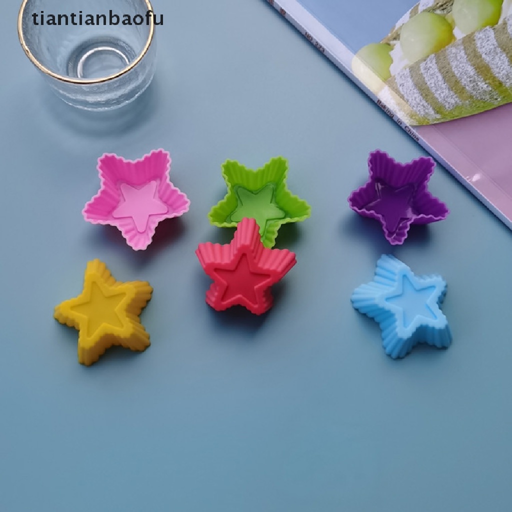 6 Pcs Alat Cetakan Kue Cupcake Muffin Bahan Silikon Untuk Butik