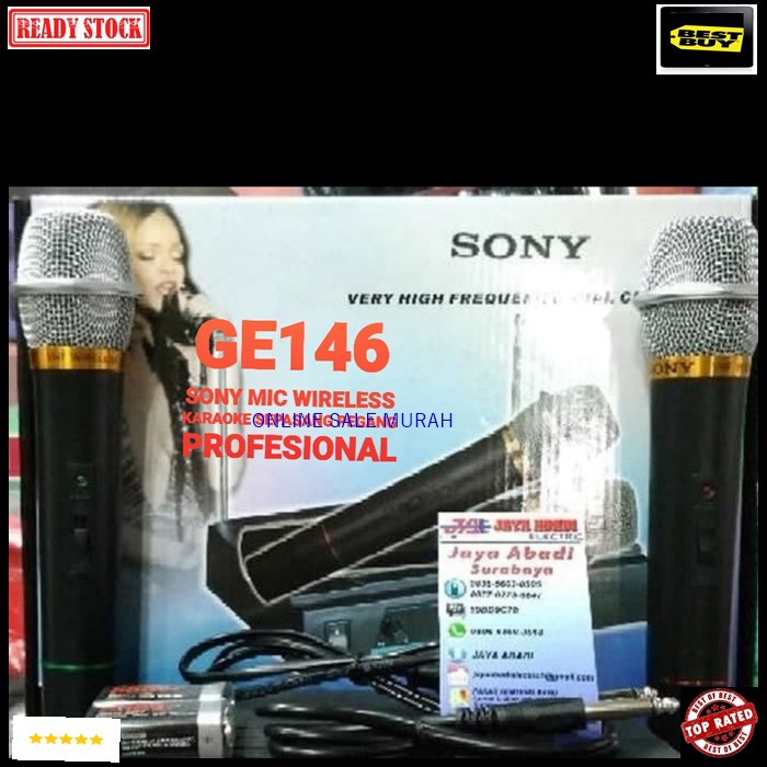 G146 SONY mic wireless karaoke mik sepasang mikrophone Wireles dual pegang microphone pro suara audio sound sistem vokal vocal professional panggung dj studio G146   Sepasang mic pegang  jarak mic bisa pakai sampe 20-40 meter.  BISA DIPAKAI KE SEGALA ALAT