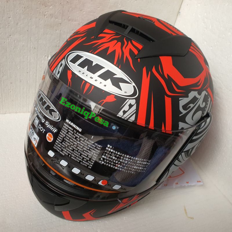 HELM INK CL MAX MOTIF SERI #8 Black Red Fluo Doff