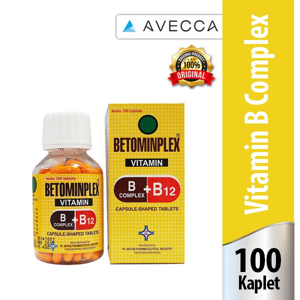 100% Original - Vit. Betominplex B+B12 Vitamin B Complex - 100 Kaplet