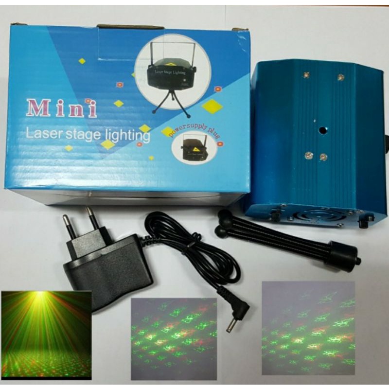 Mini Laser Stage Lighting Sensor Musi Lampu Disco - Party Laser 09-A - Biru