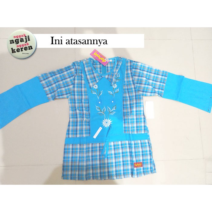 Baju anak cewek muslim setelan Biru kotak kotak Shopee Baju anak cewek muslim setelan Biru kotak kotak Shopee
