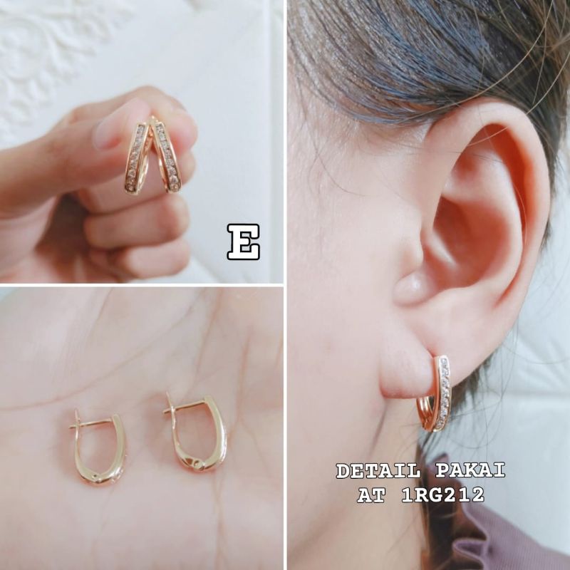 Anting Titanium Clip Permata Anti Karat Dan Anti Luntur Xupblink Jewelry