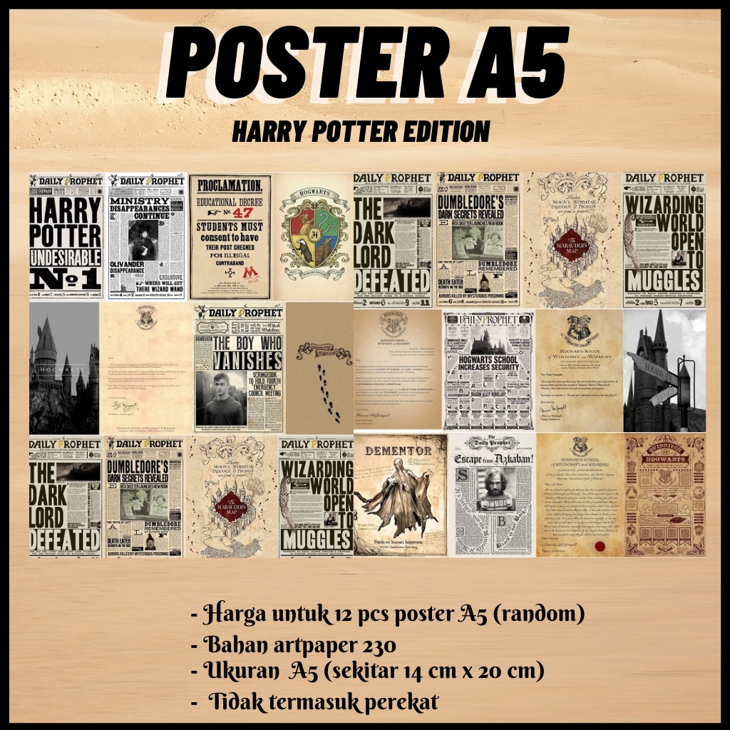 

POSTER HARRY POTTER / 12pcs POSTER DINDING AESTHETIC RANDOM