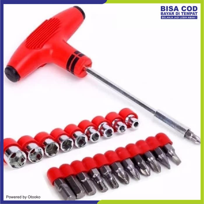 Obeng set Motor ketok sock palu kunci T 24 Pcs Screwdriver Multifungsi