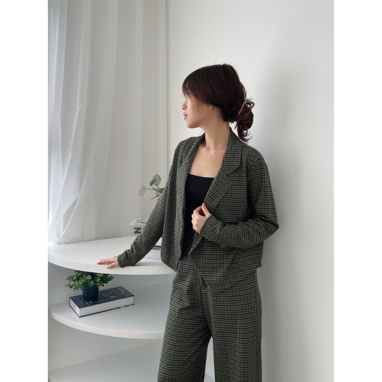 Kadaka O-0186 Blazer Tweed Knit Korea Stretch Premium Outer Wanita Tangan Panjang