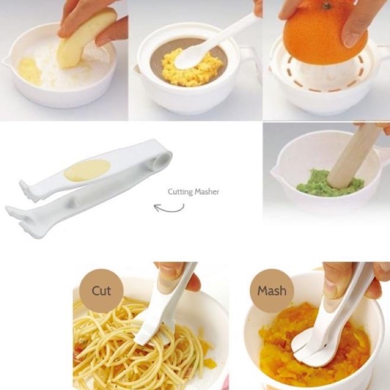 Richell Cooking Set B Food Maker Baby Alat Masak MPASI Bayi Mulai Makan Komplit Set Hadiah Kado Lahiran Newborn