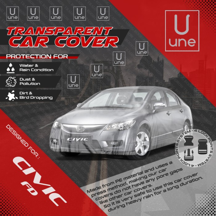 Cover Mobil Civic FD Plastik Transparan PE Waterproof