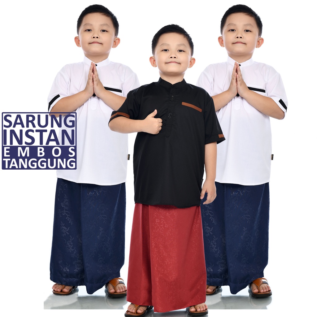 EL-NAFFA Sarung Anak Instan.Sarung Instan Anak.Sarung Anak Laki laki Usia 5-12 thn (BISA COD) SRET