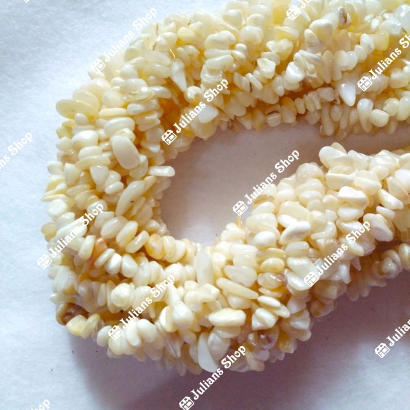 Manik Kerikil Batu Alam Natural Kerang Putih White Shell Batu Pecah Bahan DIY Craft Kerajinan Tangan