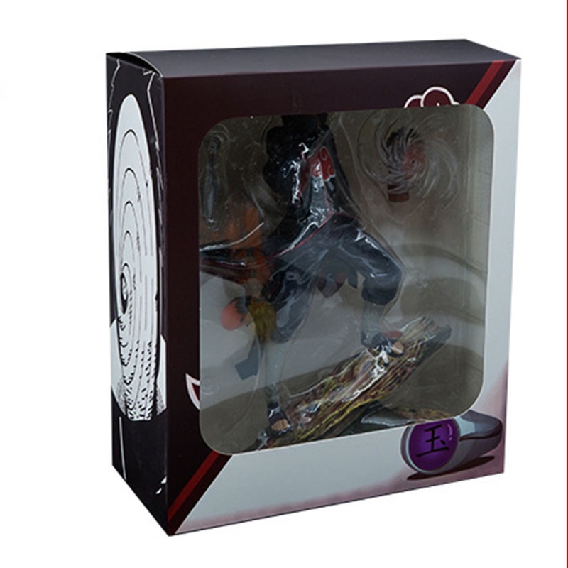 Action Figure Anime Naruto Shippuden Akatsuki Tobi Uchiha Obito Kamui Ukuran 26cm Action Figure Patung Bahan PVC Untuk Anak