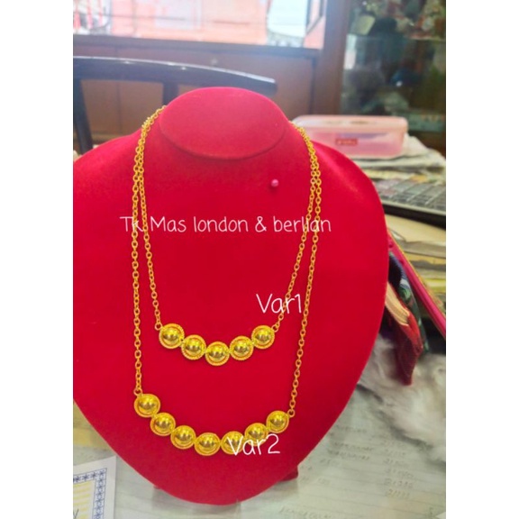 Perhiasan Kalung 24K. Mas London LM Kadar 999,9%.