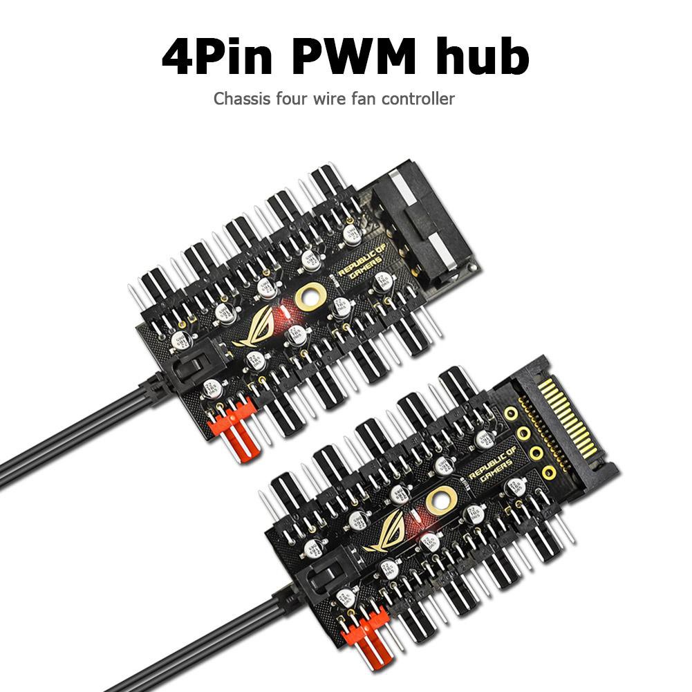Mojito 1 To 10 4 Pin Pwm Cooler Fan Hub Splitter Extension Pc