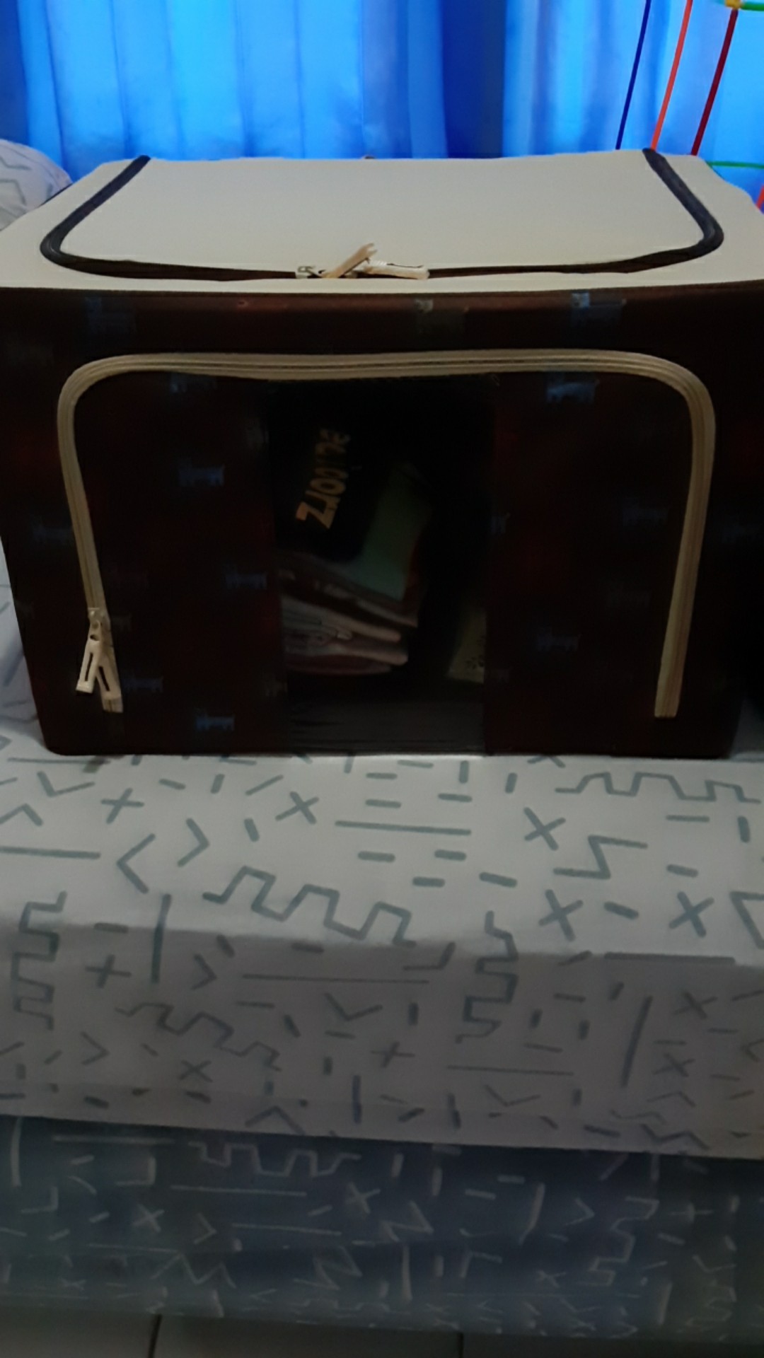 Storage Box Frame Baja Double Zipper Storage Bag Tempat Pakaian M74