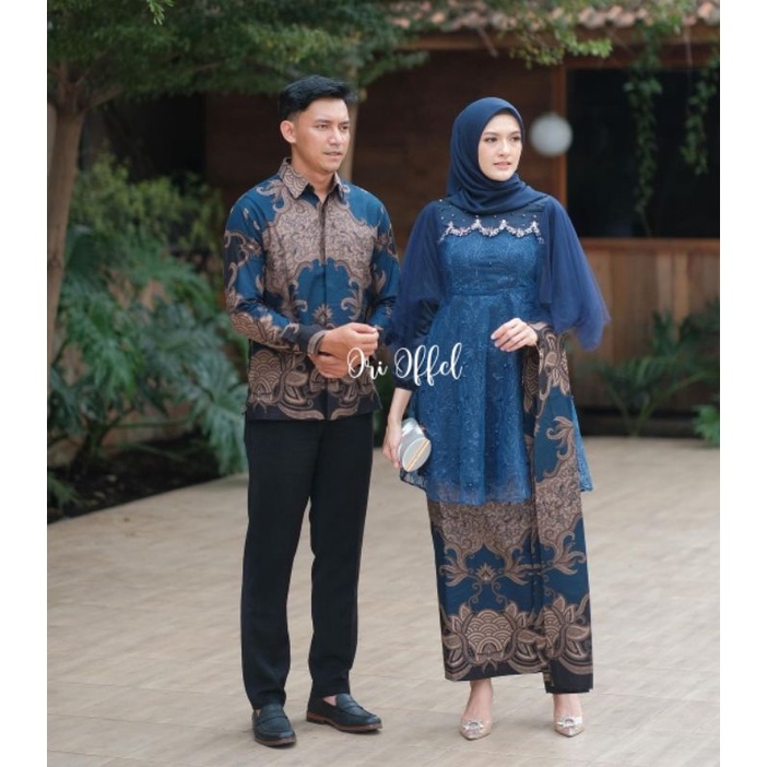 Batik Couple Yukika | Kebaya Couple Modern | Kebaya Lamaran Tunangan Wisuda | Couple Tunik Brokat