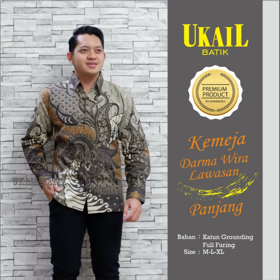 Kemeja Batik Lengan Panjang Terbaru DARMA WIRA LAWASAN Baju Batik Panjang Batik Lapis Furing