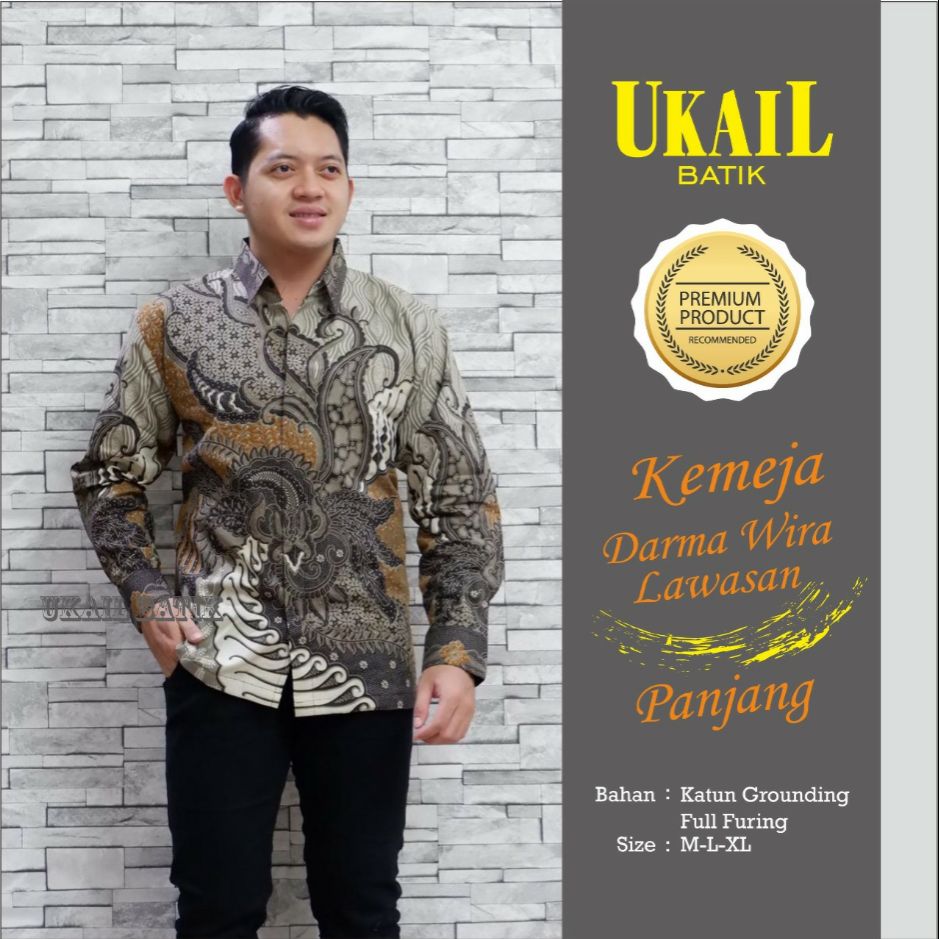 Kemeja Batik Lengan Panjang Terbaru DARMA WIRA LAWASAN Baju Batik Panjang Batik Lapis Furing