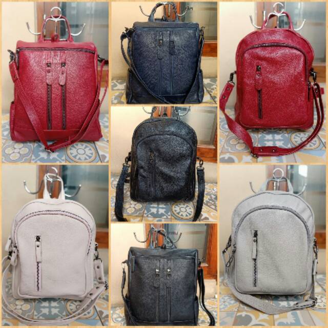 Ransel 3in1 papirut kulit sapi asli