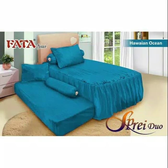 SPREI FATA DUO BED SORONG 2IN1 BIRU HAWAI OCEAN 120x200