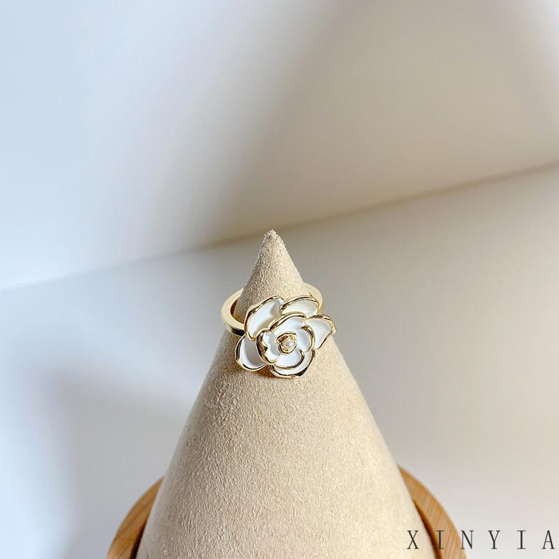 【COD】Cincin Jari Telunjuk Desain Bunga Putih Gaya Vintage Perancis Cincin Model Terbuka