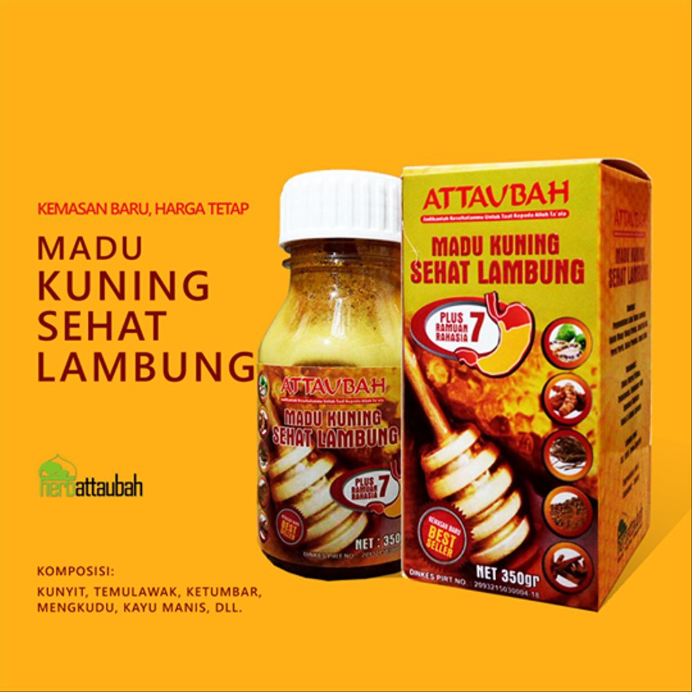 100% PRODUK ASLI MADU KUNING ATTAUBAH - AT TAUBAH LAMBUNG 350 GR
