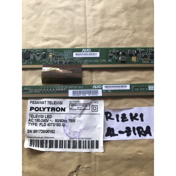 Ticon TCON Panel TV LED Polytron PLD 40TS153 40TS153U