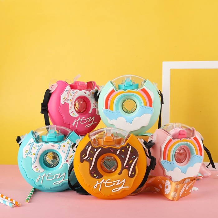 TERLARIS!!! Botol Minum Anak Lucu Bentuk Donat-Botol Minum Anak Donat 3D Lucu Donu