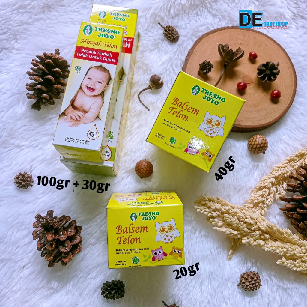 Tresno Joyo BALSEM 20gr &amp; 40gr DAN  Minyak Telon Herbal Plus CITRONELLA 100ml Free Telon reguler 30ml