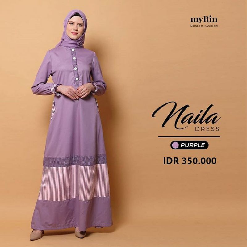 GAMIS NAILA PURPLE by MYRIN DRESS SYARI CANTIK IBUINDUNG