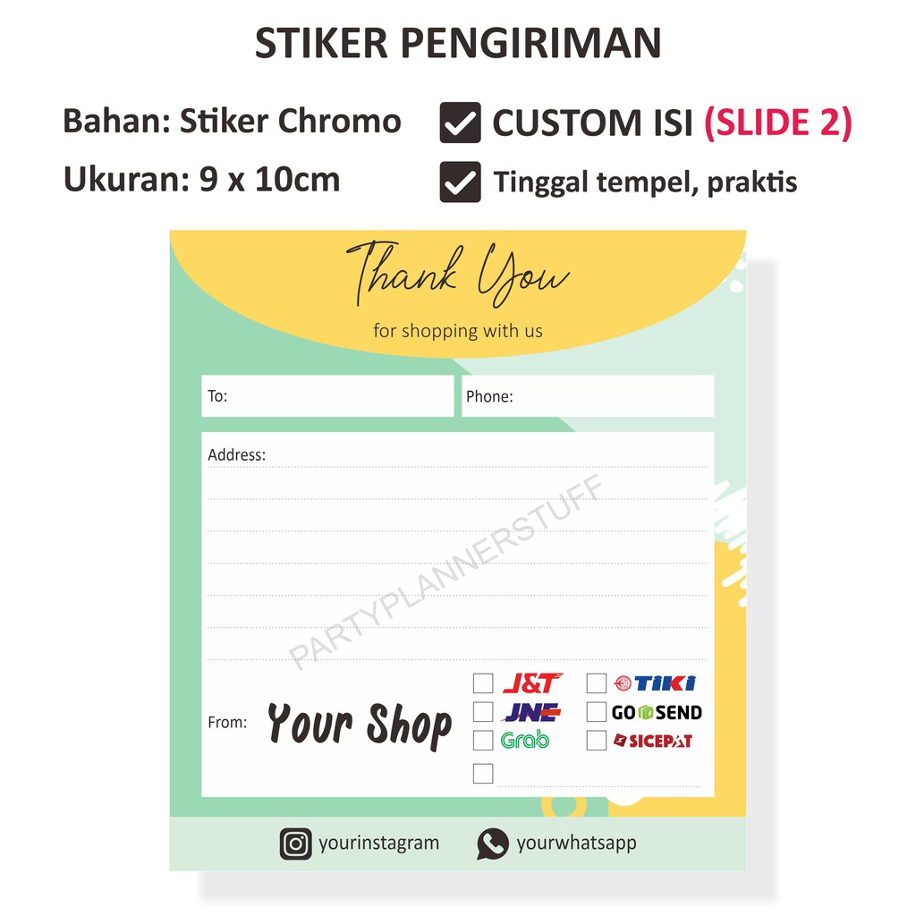 

Stiker alamat online shop - stiker pengiriman cantik - sticker shipping label - stiker online shop