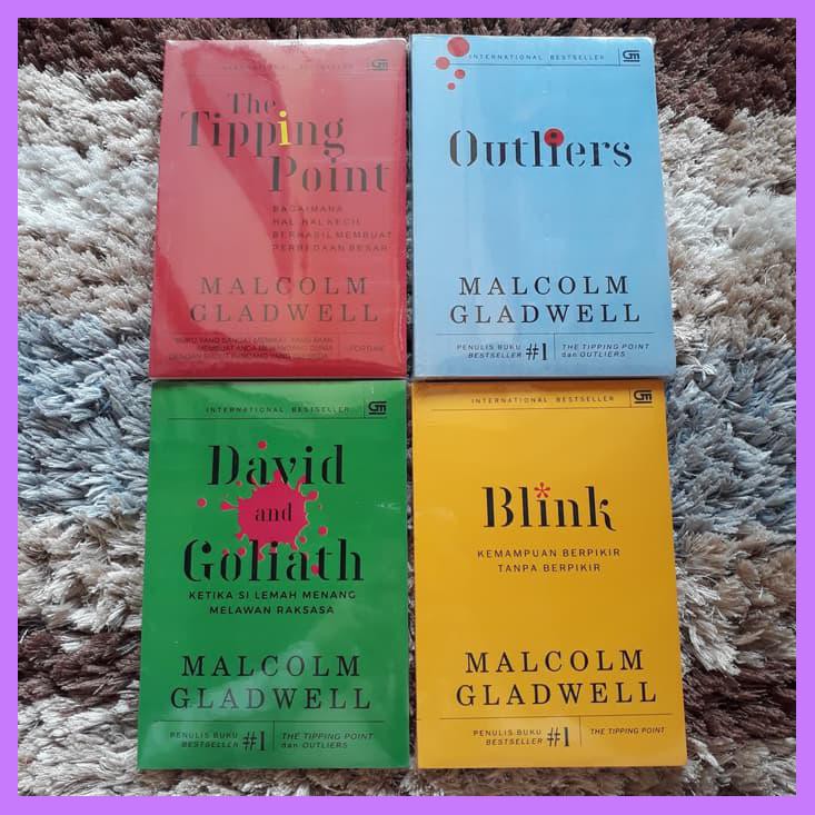 PAKET BUKU MALCOLM GLADWELL : BLINK, THE TIPPING POINT, OUTLIER ,DAVID