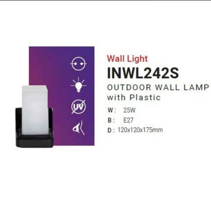 in-Lite Rumah Kap Lampu Dinding/ Wall Light Kubus 242S - INWL242S