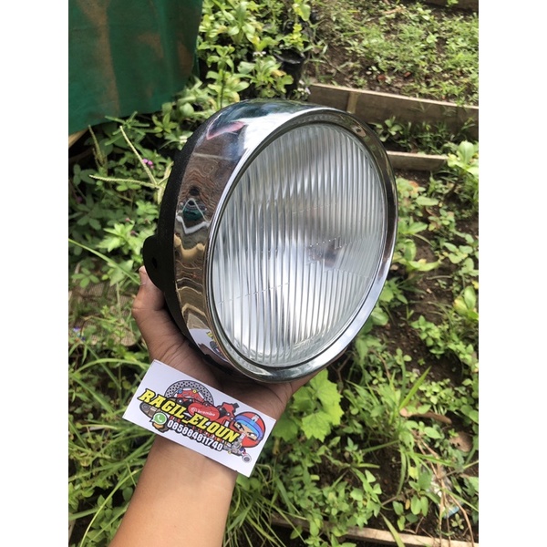 Reflektor headlamp Tiger revo autopal H4 set Lis cincin Lampu depan Original